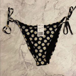 NWT Forever 21 Black w/ Daisys Bathing Suit Bottom